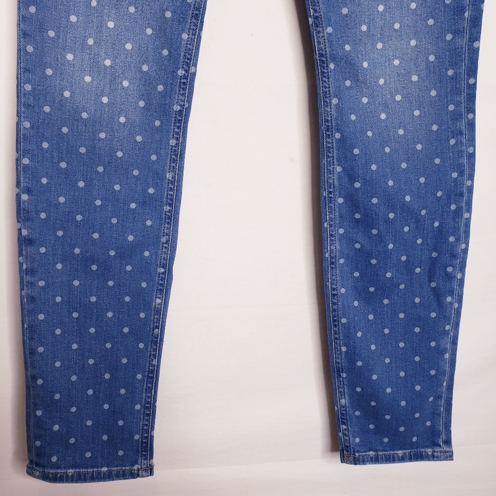 Boden Blue & White Polka Dot Stretch The Soho Skinny Jeans Women's Size 6 - Picture 4 of 14